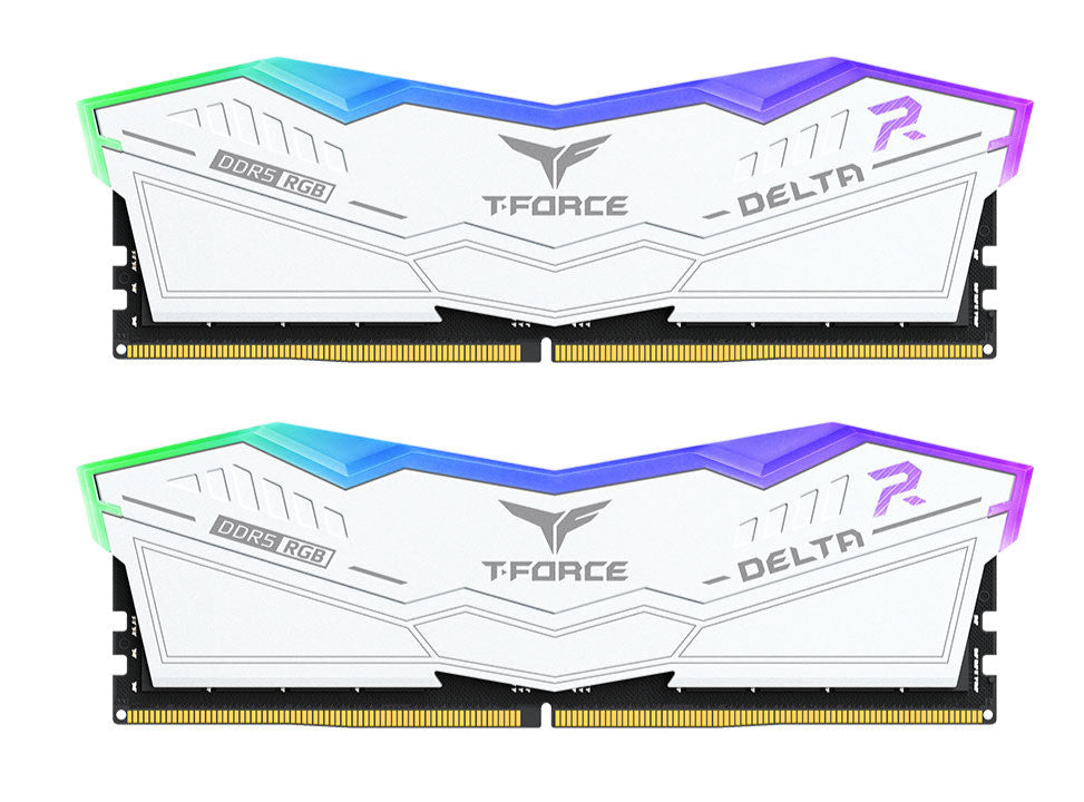 T-FORCE DELTA RGB DDR5 RAM WHITE 64GB(2x32GB) 6000MHz CL38 T-FORCE DELTA RGB DDR5 RAM WHITE 64GB(2x32GB) 6000MHz CL38